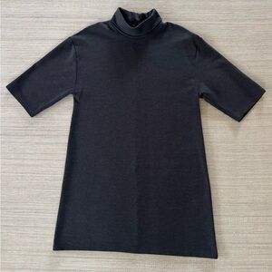 Zara grey simple elegant short sleeve turtleneck mini shift dress women’s M